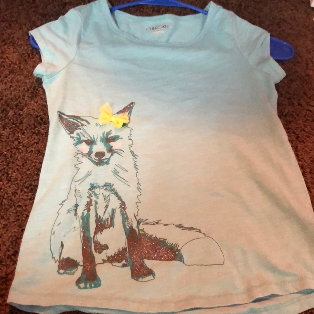 Cherokee cute fox with bow shirt